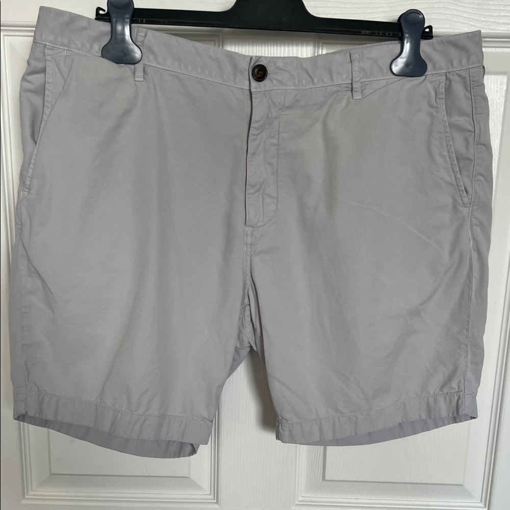 Faherty Light Gray Flat Front Shorts